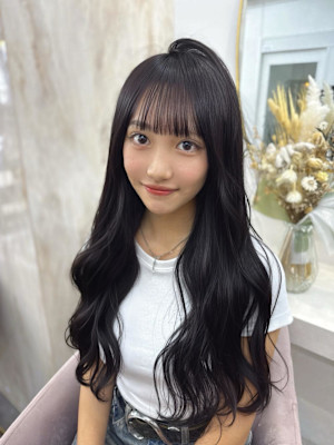 ミディアム/暗めカラー/デザインカラー/フェイスフレーミング