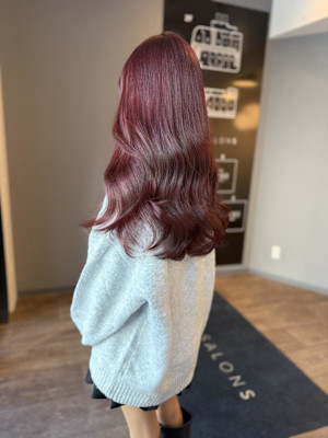 ブリーチなし秋のこっくりピンク