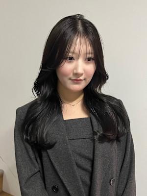 レイヤーカットくびれ韓国ヘア韓国風巻きディープグレージュ