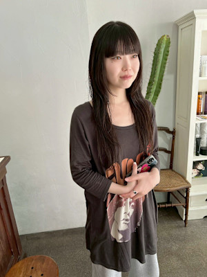 ロングヘア　前髪カット