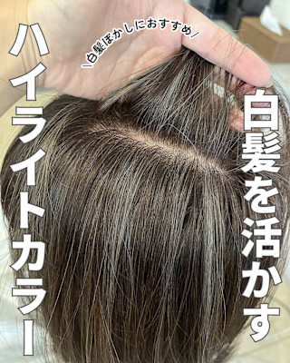 白髪ぼかしハイライト
