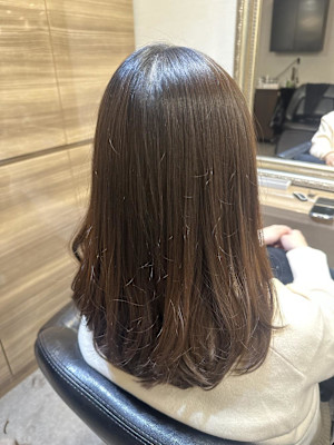 ロングヘアワンカールスタイル