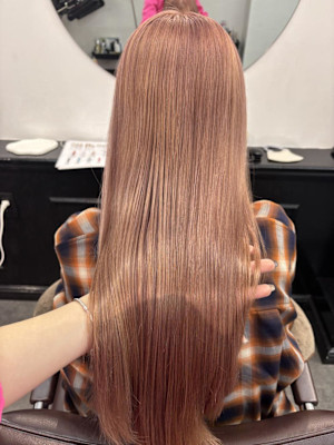 サーモンピンクカラー/ピンクカラー/ハイトーンカラー/元町