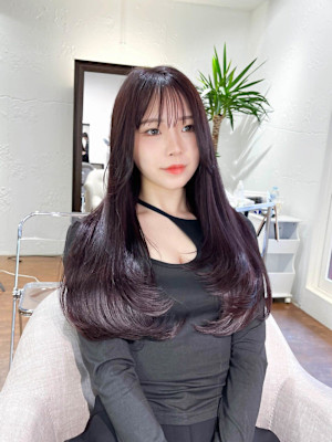 似合わせカット/韓国レイヤー/顔まわり/暖色カラー/髪質改善