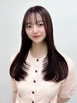 美髪レイヤーカット/顔まわりレイヤー/くびれミディアムレイヤ