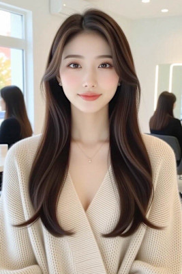 顔周りレイヤー/韓国レイヤー/後毛/似合わせ/髪質改善