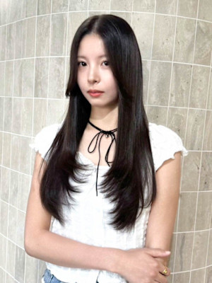 韓国風レイヤー/くびれスタイル/髪質改善/ロングレイヤー