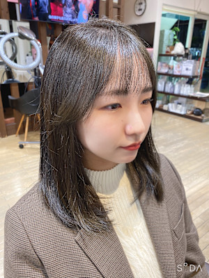 オリーブ系カラー顔周りレイヤー