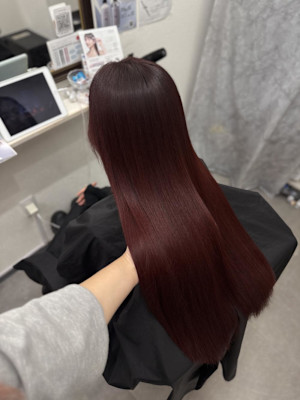 深みred/艶カラー/ブリーチなし