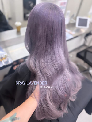 グレーラベンダー/透明感カラー/髪質改善