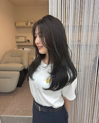 韓国レイヤー/ワンホンレイヤー/前髪/顔まわり/グレージュ