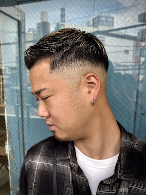 【大村指名】メンズカットスキンフェードハイライト