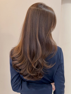 オレンジブラウンカラー 暖色カラー 艶髪 髪質改善 20代