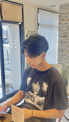 メンズフェザーショートツーブロ