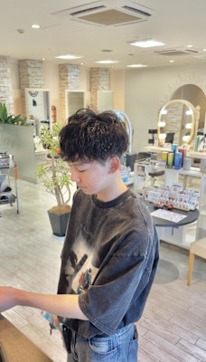 メンズ短めシャドウパーマ