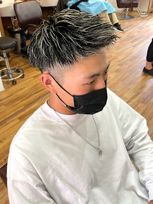 アップバングコントラストハイライト