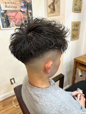 アップバングフェードパーマ