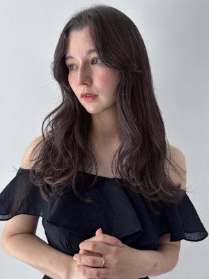 レイヤーカット アッシュグレージュ 顔周り　小顔 韓国ヘア