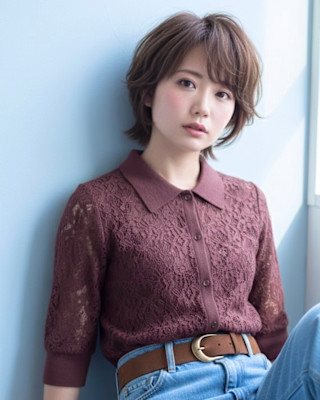 やわらかく揺れる大人のミディアムウルフ