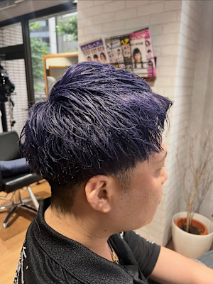 ネイビーパープル×フェードショート