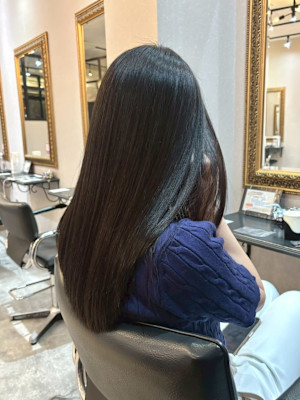 髪質改善/透明感カラー/顔まわりレイヤー/カット/韓国/前髪