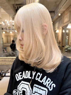 ミディアムレイヤー/バタフライカット/ゆるふわミディアム