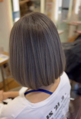 ダブルカラー/グレージュ/シルバー/ブリーチカラー