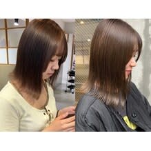 "土橋"透明感マロンブラウン垢抜け外はねロブ人気