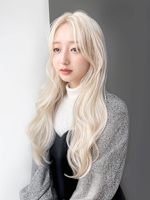 前髪/アンブレラカラー/こなれミディ/イメチェン/ウェーブ