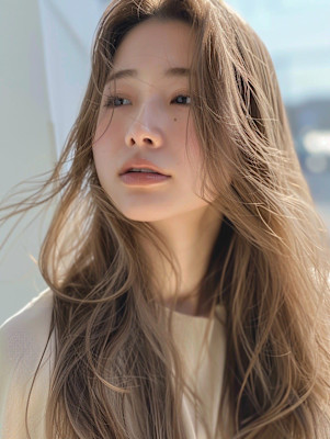 前髪/アンブレラカラー/こなれミディ/イメチェン/ウェーブ