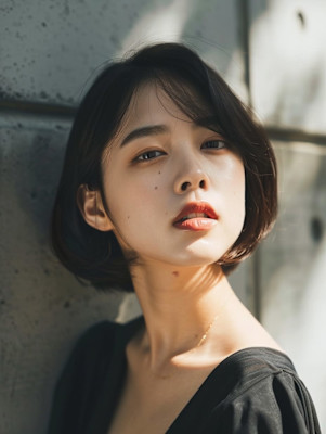 前髪/アンブレラカラー/こなれミディ/イメチェン/ウェーブ