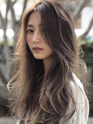 前髪/アンブレラカラー/こなれミディ/イメチェン/ウェーブ