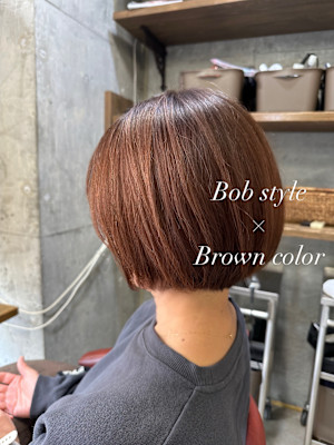 ボブ×ブラウンカラー
