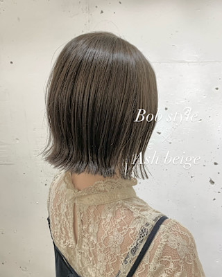ボブ×アッシュベージュ