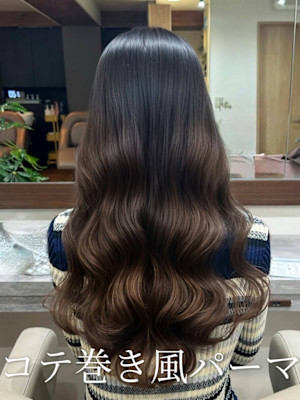 #韓国風パーマ#コテ巻き風パーマ #パーマロング#韓国へア