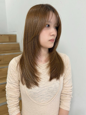 ハニーベージュレイヤーミディアム小顔