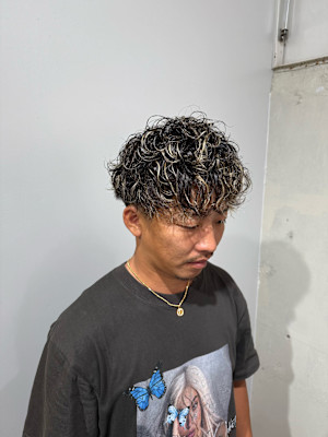 メンズ/ハイライトメッシュ/サーフカール