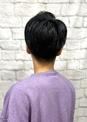 ナチュラル七三アップバングショート