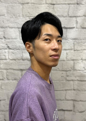 ナチュラル七三アップバングショート