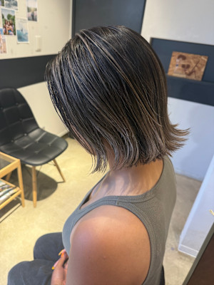 細ハイライトxグレージュ