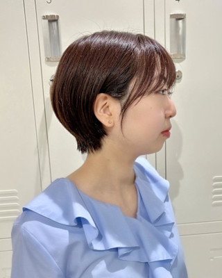 丸みショート×横浜ショートボブ×大人可愛い×チャコールグレー