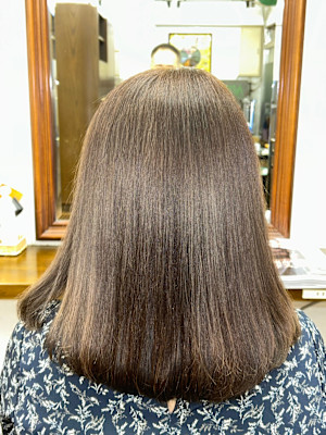 ワンレン　毛先アイロン仕上げ