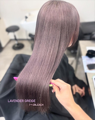 ラベンダーグレージュ/透明感カラー/髪質改善