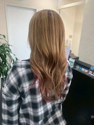 インナーカラー　ミルクティー