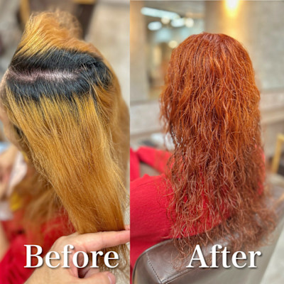 白髪ぼかし(オレンジ)白髪キレイにマイナス10歳