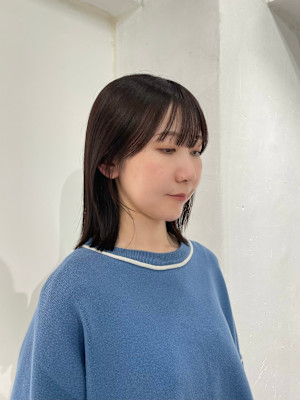 肩レングスパツっとボブココアブラウン