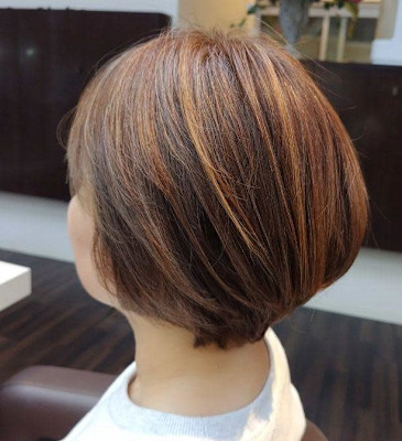 ショートボブハイライトローライト