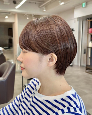 ショートボブ×丸み×マッシュヘア×秋冬カラー×横浜30代