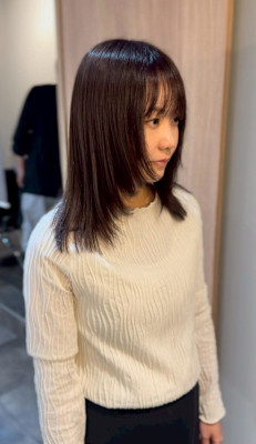 レイヤーカット/ラベンダーブラウン