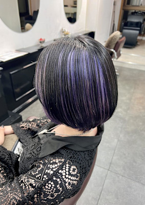 ブリーチカラー/アンブレラカラー/ラベンダー/ブラック